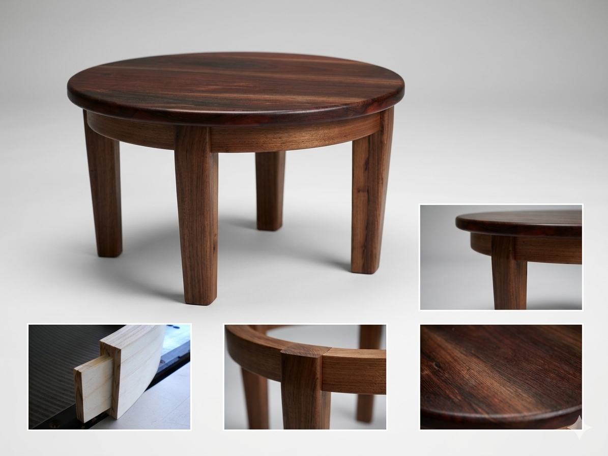 Handcrafted Custom Timber Round Table by BCT